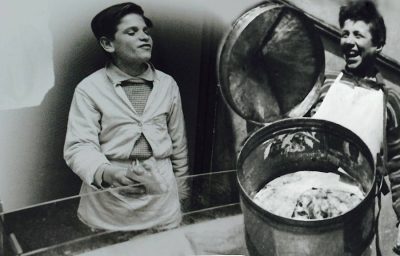 Boys selling pizza on the streets